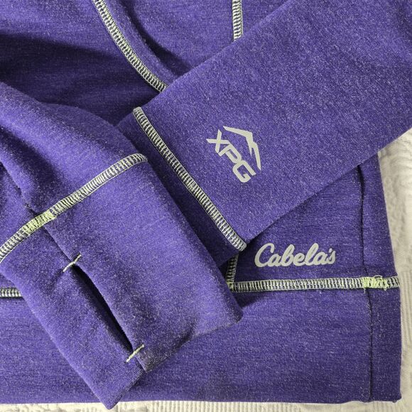 Cabelas XPG Lined Thermal Zip Purple Sweater Women Medium Outerwear Hoodie Warm - Picture 4 of 8